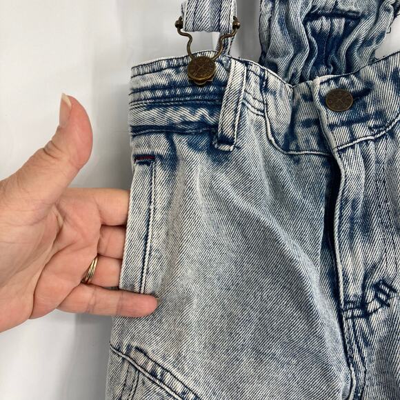 Vintage 90s Body Gear Toddler 4T Acid Wash Shortalls Overalls Hip Hop - Picture 3 of 7